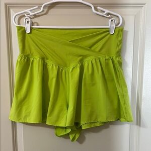 Aerie Women’s Lime Green Crossover Flowy Shorts